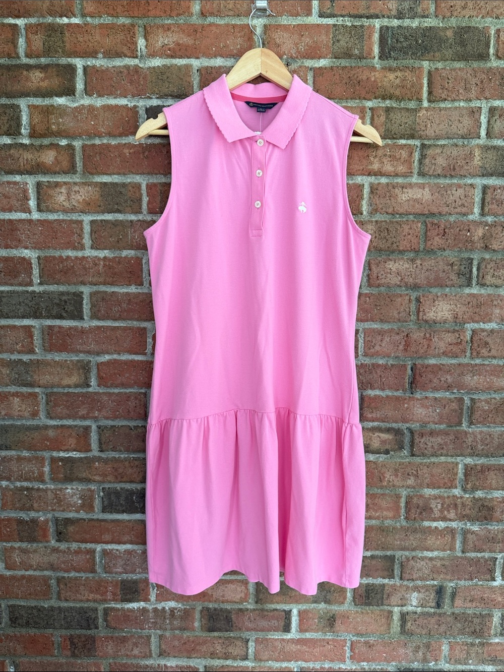 Brooks Brothers Sleeveless Polo Dress in Pink Size L